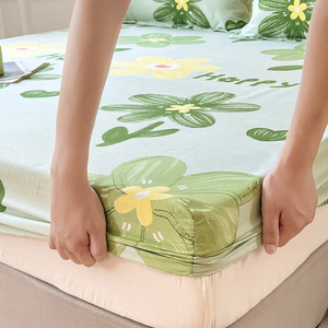 Pastel Mint Green Floral Bedsheet Only-Kawaii Dream