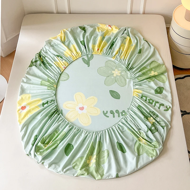 Pastel Mint Green Floral Bedsheet Only-Kawaii Dream