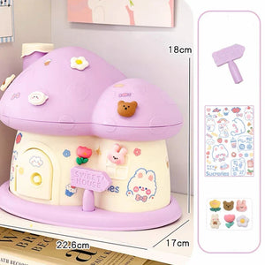 Pastel Mushroom House Piggy Bank-Kawaii Dream