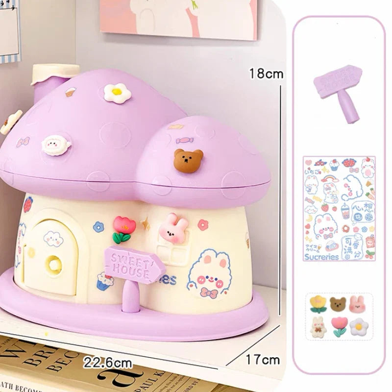 Pastel Mushroom House Piggy Bank-Kawaii Dream