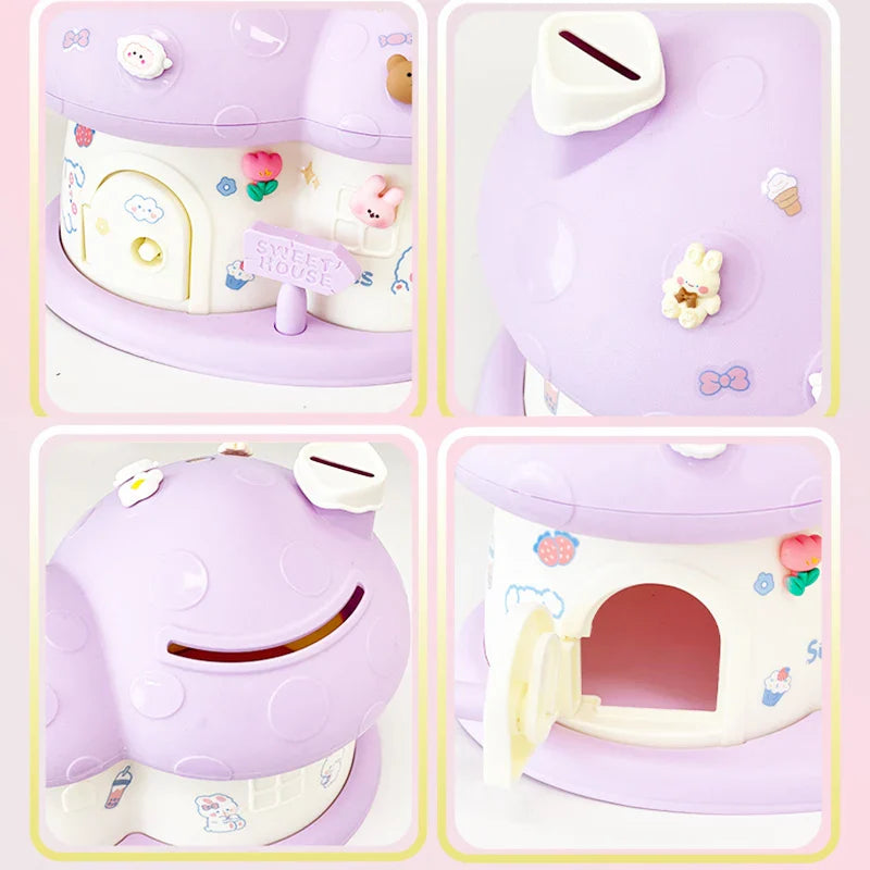 Pastel Mushroom House Piggy Bank-Kawaii Dream