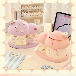 Pastel Mushroom House Piggy Bank-Kawaii Dream