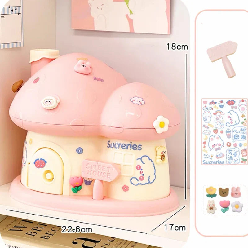 Pastel Mushroom House Piggy Bank-Kawaii Dream