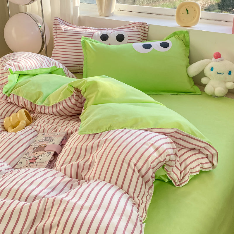 Pastel Pink Googly Eyes Bedding Set Collection-Kawaii Dream
