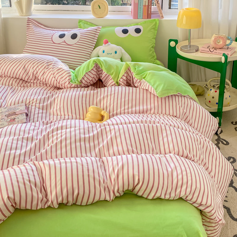 Pastel Pink Googly Eyes Bedding Set Collection-Kawaii Dream