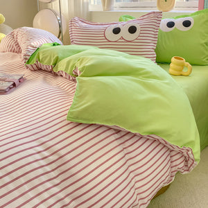 Pastel Pink Googly Eyes Bedding Set Collection-Kawaii Dream