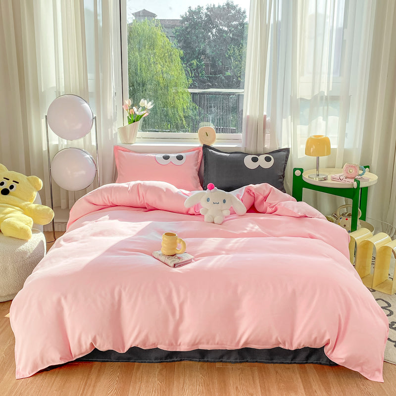 Pastel Pink Googly Eyes Bedding Set Collection-Kawaii Dream