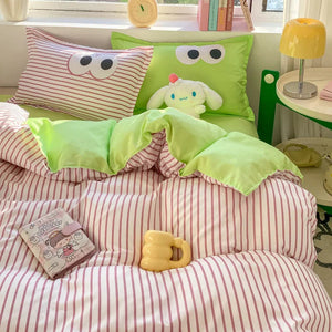 Pastel Pink Googly Eyes Bedding Set Collection-Kawaii Dream