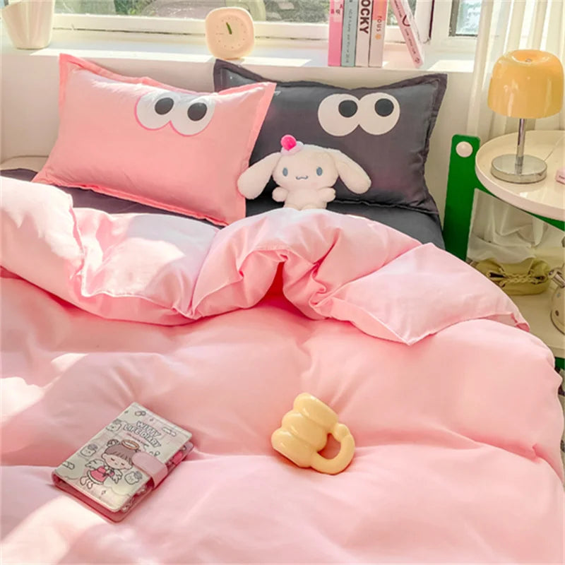 Pastel Pink Googly Eyes Bedding Set Collection-Kawaii Dream