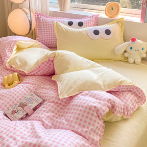 Pastel Pink Googly Eyes Bedding Set Collection-Kawaii Dream