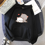 Pepper and Salt Cat Sharing Love Hoodie-Kawaii Dream