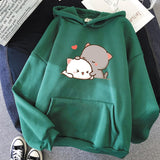 Pepper and Salt Cat Sharing Love Hoodie-Kawaii Dream