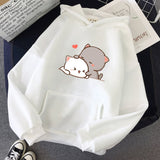 Pepper and Salt Cat Sharing Love Hoodie-Kawaii Dream