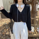 Petite Women's Cropped Balloon Sleeve Knit Cardigan-Kawaii Dream