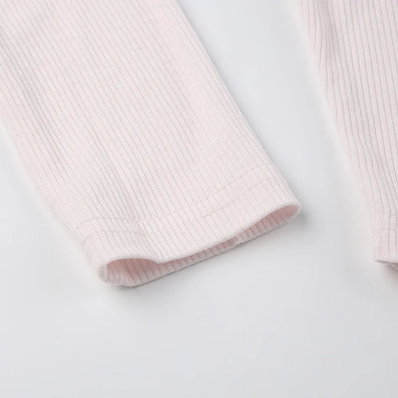 Pink Black Ribbon Laced Long Sleeve Women's Top-Kawaii Dream