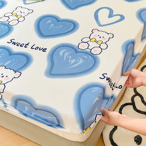 Pink Blue Kawaii Bear Polyester Bedsheet Only-Kawaii Dream