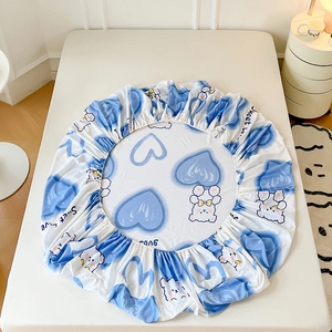 Pink Blue Kawaii Bear Polyester Bedsheet Only-Kawaii Dream