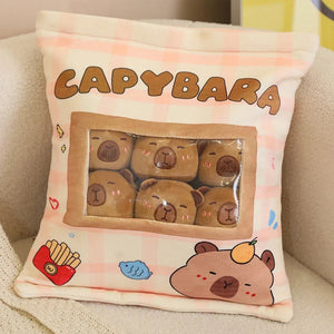 Pink Brown Capybara Candy Bag Plushies-Kawaii Dream