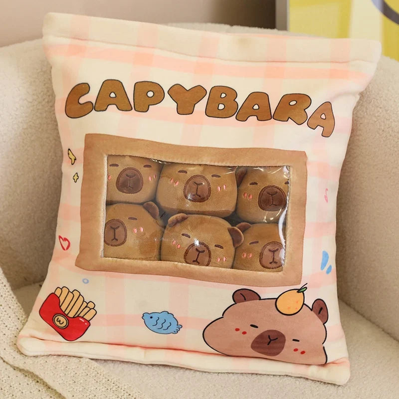 Pink Brown Capybara Candy Bag Plushies-Kawaii Dream
