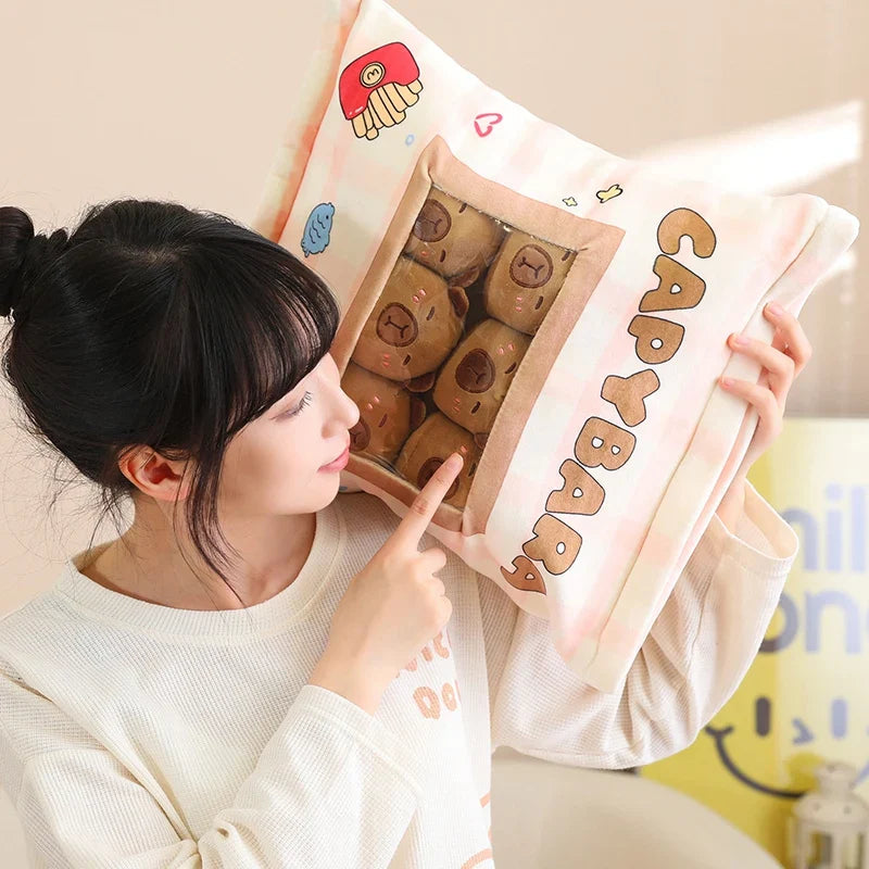 Pink Brown Capybara Candy Bag Plushies-Kawaii Dream