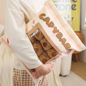 Pink Brown Capybara Candy Bag Plushies-Kawaii Dream