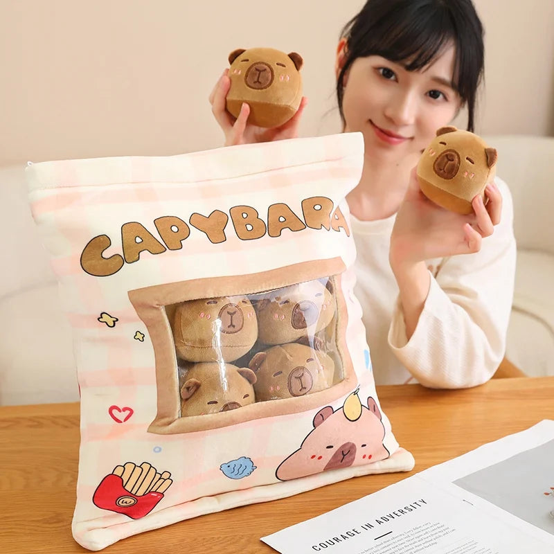 Pink Brown Capybara Candy Bag Plushies-Kawaii Dream