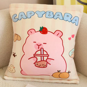 Pink Brown Capybara Candy Bag Plushies-Kawaii Dream