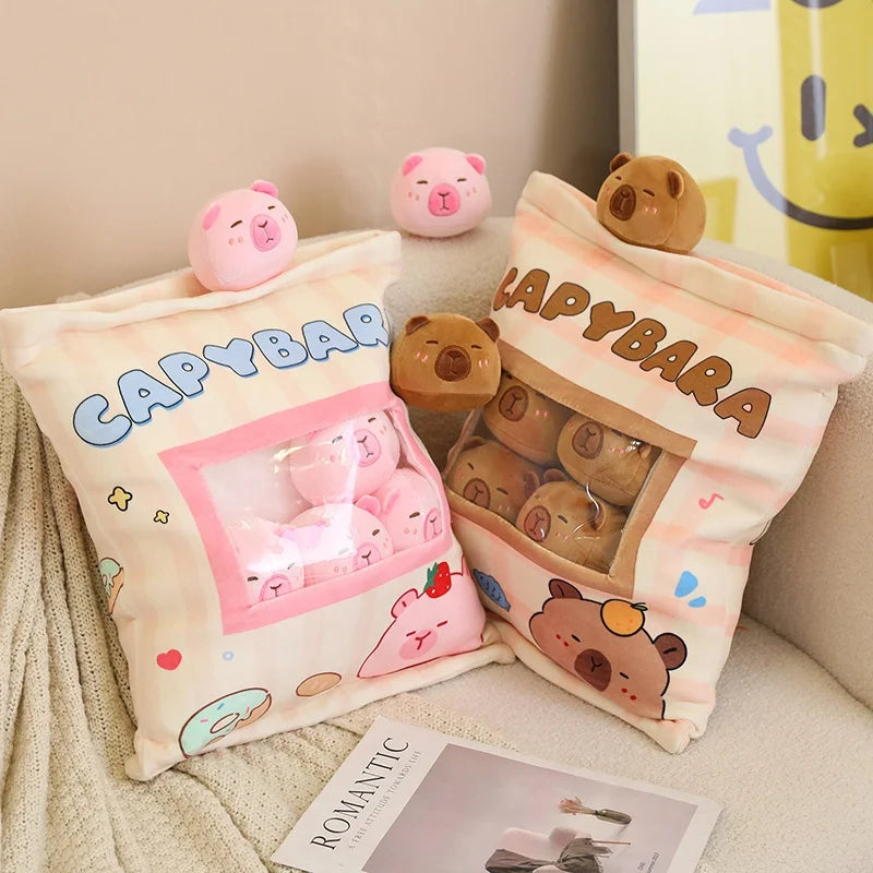 Pink Brown Capybara Candy Bag Plushies-Kawaii Dream