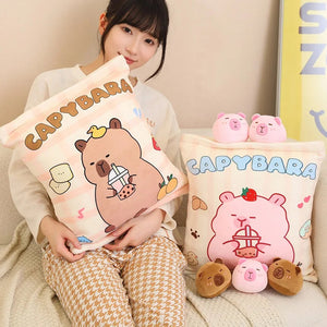 Pink Brown Capybara Candy Bag Plushies-Kawaii Dream