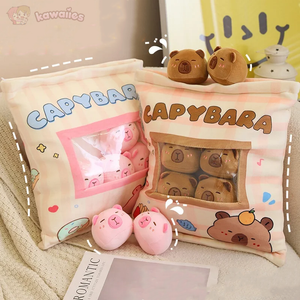 Pink Brown Capybara Candy Bag Plushies-Kawaii Dream