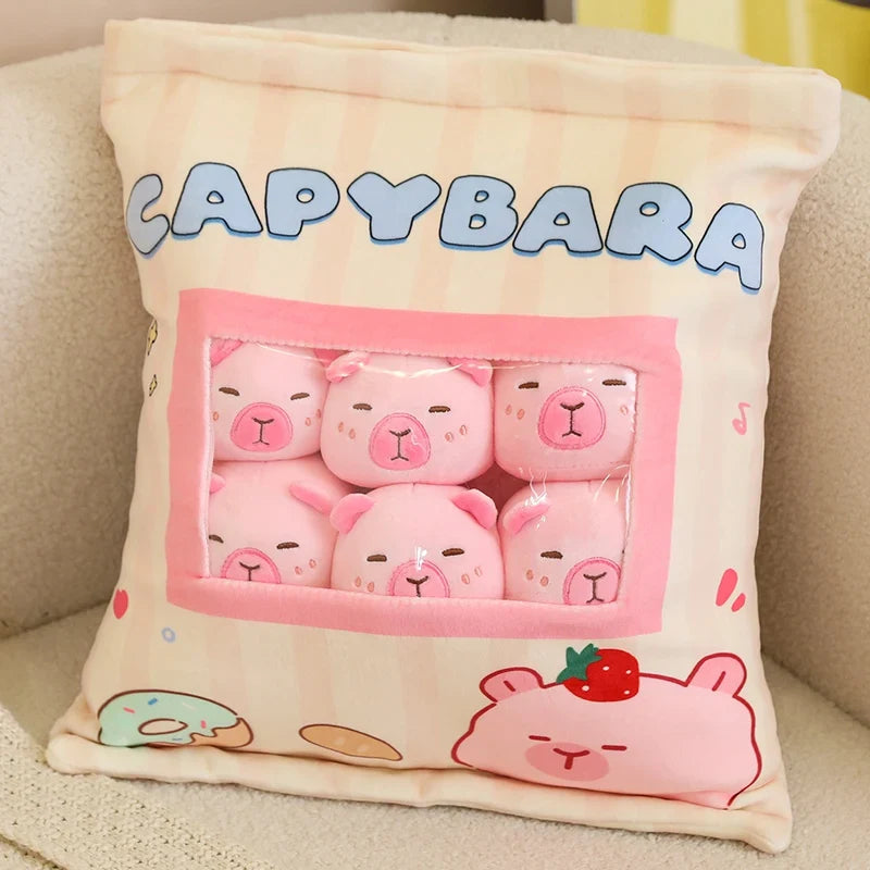 Pink Brown Capybara Candy Bag Plushies-Kawaii Dream