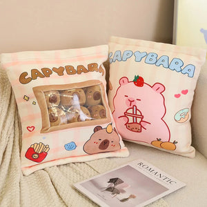 Pink Brown Capybara Candy Bag Plushies-Kawaii Dream