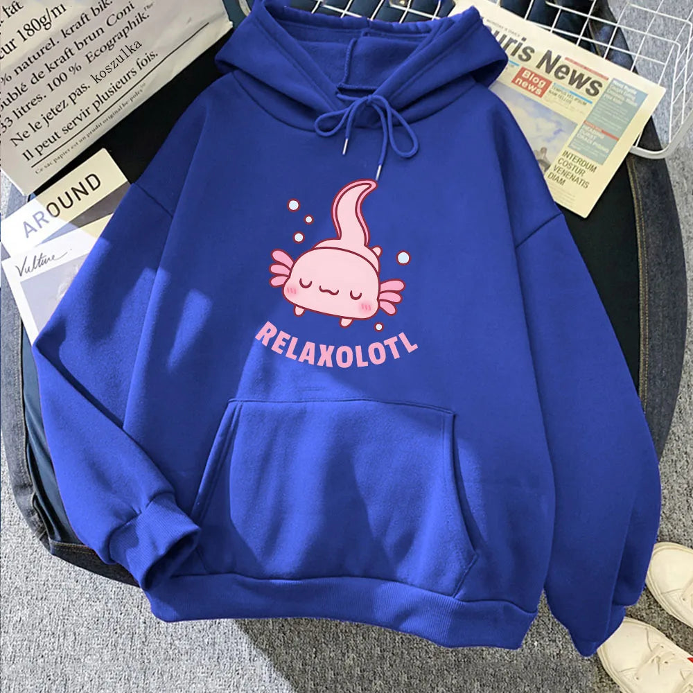 Pink Chilling Axolotl Unisex Hoodies-Kawaii Dream