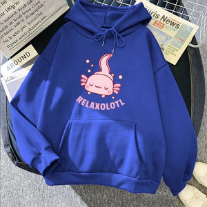 Pink Chilling Axolotl Unisex Hoodies-Kawaii Dream