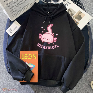 Pink Chilling Axolotl Unisex Hoodies-Kawaii Dream