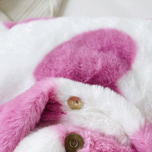 Pink Hearts Fluffy Tote Bag-Kawaii Dream