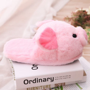 Pink Piggy Plush Slippers-Kawaii Dream