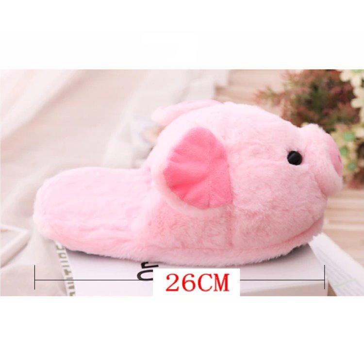 Pink Piggy Plush Slippers-Kawaii Dream