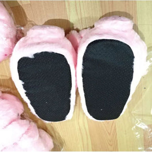 Pink Piggy Plush Slippers-Kawaii Dream