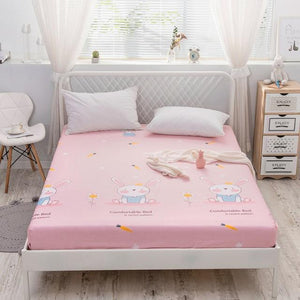 Pink Princess Bunny Fitted Bedsheet-Kawaii Dream