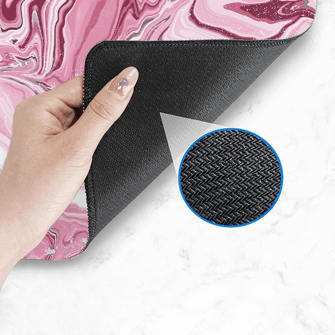 Pink Red Marble Abstract Art Large Mouse Pad-Kawaii Dream