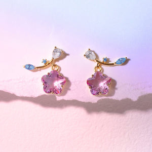 Pink Shooting Star Gold-Plated Stud Earrings-Kawaii Dream