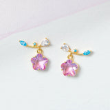 Pink Shooting Star Gold-Plated Stud Earrings-Kawaii Dream
