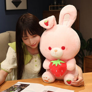 Pink Strawberry Bunny Rabbit Plush-Kawaii Dream