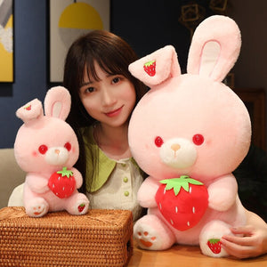Pink Strawberry Bunny Rabbit Plush-Kawaii Dream