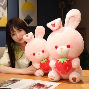 Pink Strawberry Bunny Rabbit Plush-Kawaii Dream