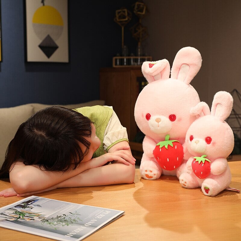 Pink Strawberry Bunny Rabbit Plush-Kawaii Dream