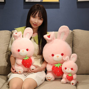 Pink Strawberry Bunny Rabbit Plush-Kawaii Dream
