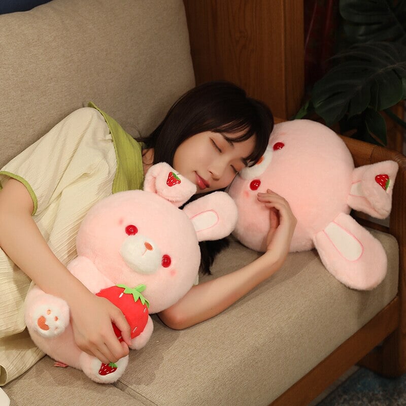 Pink Strawberry Bunny Rabbit Plush-Kawaii Dream