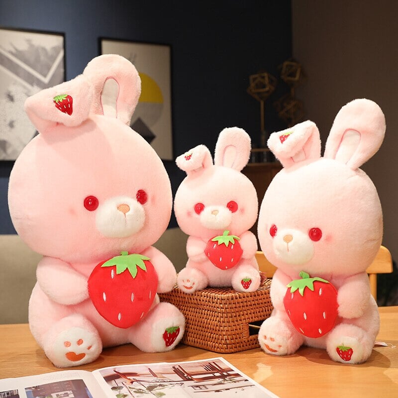 Pink Strawberry Bunny Rabbit Plush-Kawaii Dream